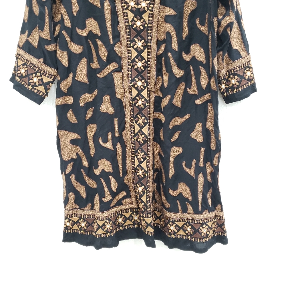 Soft Surroundings Anantara Black Embroidered Shift Dress Size Medium NWT - Picture 6 of 12